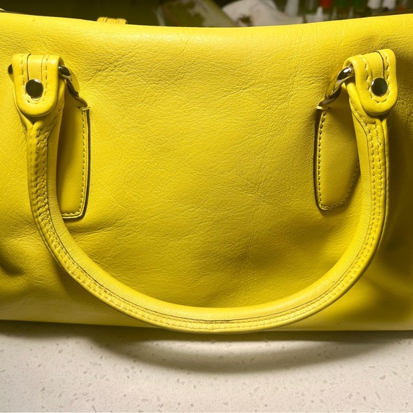 Coach Vibrant Yellow Leather Satchel - Picture 2 of 7